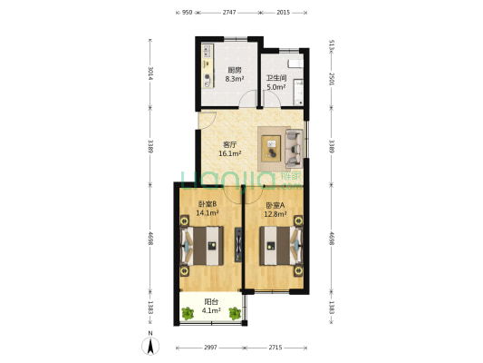 埕口路17号 2室1厅1卫 78平方