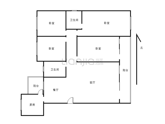 好口岸，洋房4室2厅带3面花园，单独使用-户型图