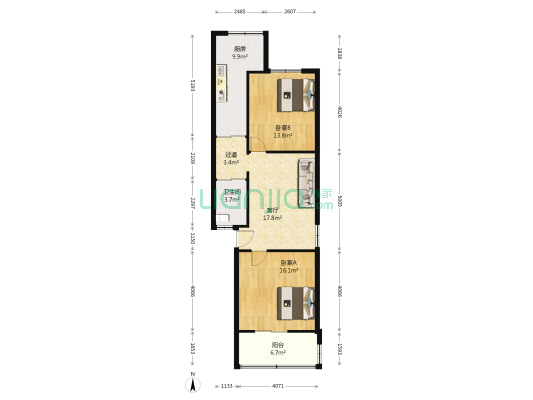 文馨花园 2室1厅1卫 102平方