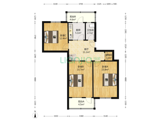 经十路16199 3室1厅1卫 88平方