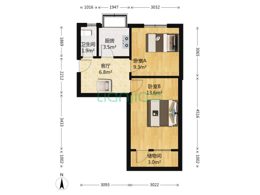 桐柏北路103号院 2室1厅1卫 50平方