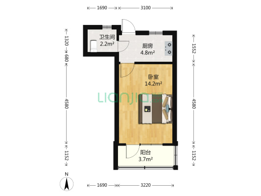 闻喜小区 1室0厅1卫 31平方