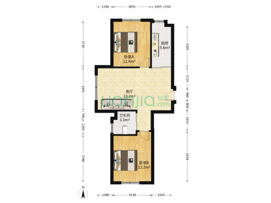 多恩居住岛二期 2室1厅1卫 78平方