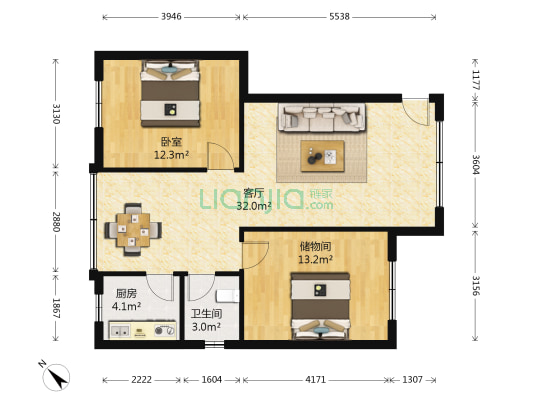 成灌西路43号院 1室1厅1卫 77平方