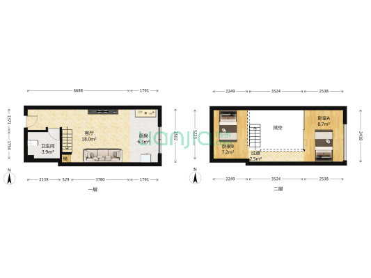 紫晶广场 2室1厅1卫 41平方