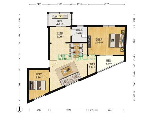 四厂家属院(建设西路) 2室1厅1卫 85平方