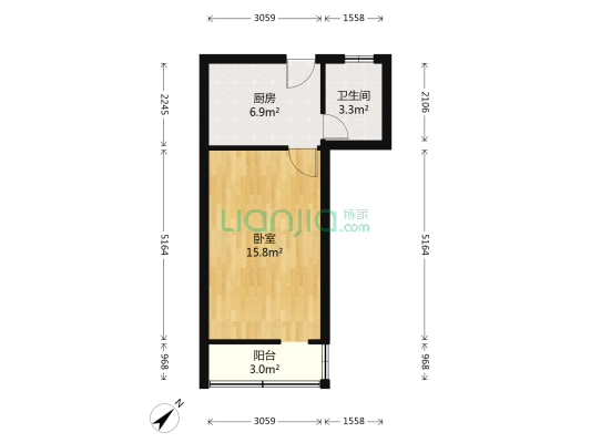 控江路680弄 1室0厅1卫 36平方
