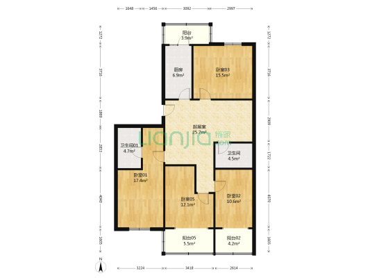 文慧园 4室1厅2卫 138平方