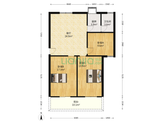 湖北省群众艺术馆 3室1厅1卫 99平方