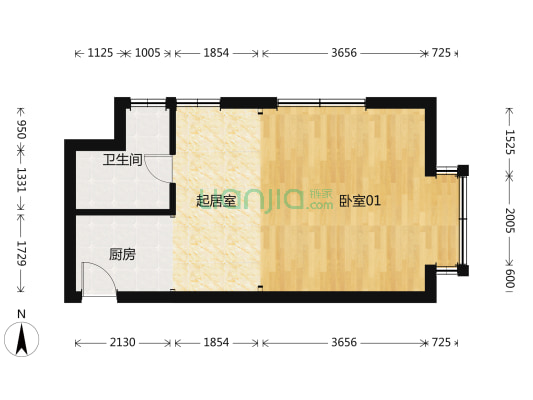中环大厦 1室1厅1卫 47平方