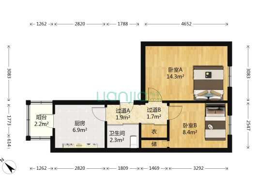友谊路 2室0厅1卫 52平方