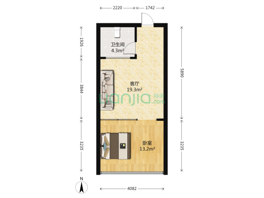 永和宇宙星 1室1厅1卫 62平方