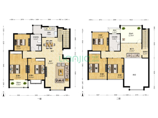 中森意墅蓝山 6室2厅2卫 175平方