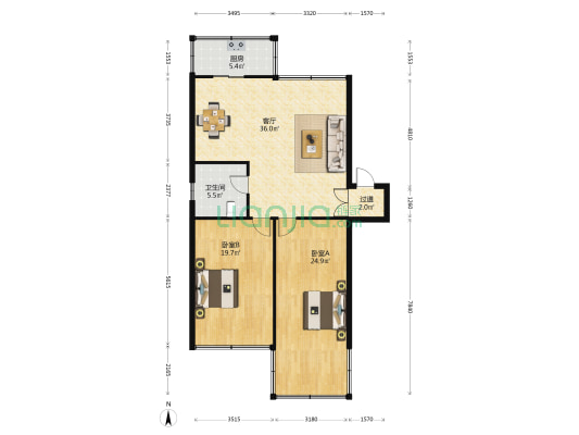 金湾小区 2室1厅1卫 113平方