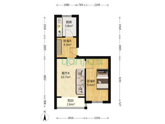 济南化肥厂宿舍 2室1厅0卫 44平方