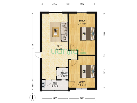 人民南路四段9号院 2室1厅1卫 80平方