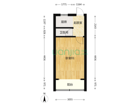 凯旋路122号 1室1厅1卫 30平方