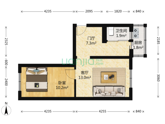 新成巷（大菜市商圈） 1室1厅1卫 47平方