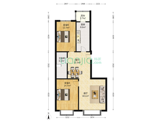 十华里 2室2厅1卫 107平方