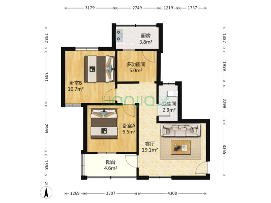广东外语职业艺术学院五山校区 3室1厅1卫 67平方