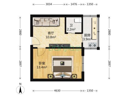 平云里 1室1厅1卫 35平方