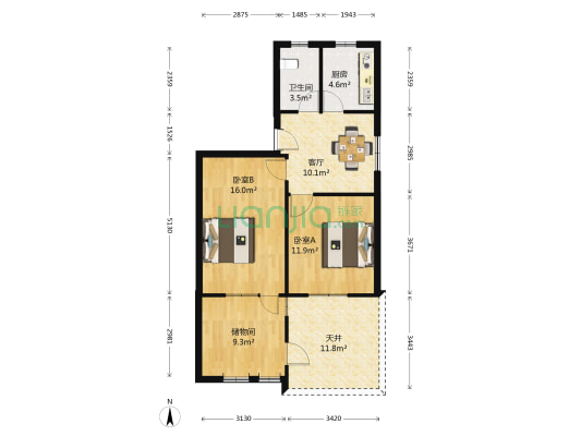 杨园三村 2室1厅1卫 63平方