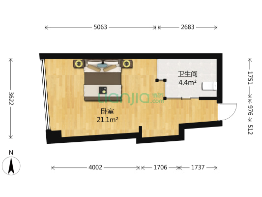 卓悦假日酒店 1室0厅1卫 41平方