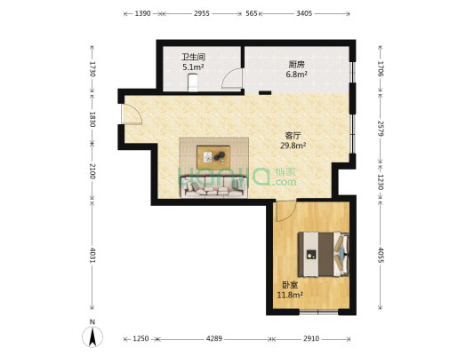 新湖国际 1室1厅1卫 70平方