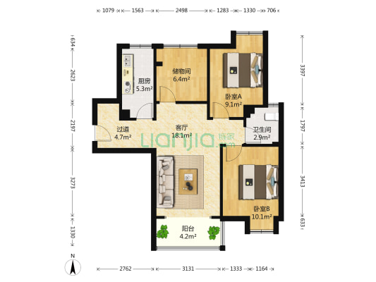 蜀镇御景湖 2室1厅1卫 80平方