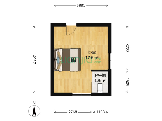 襄阳南路100弄 1室0厅1卫 35平方