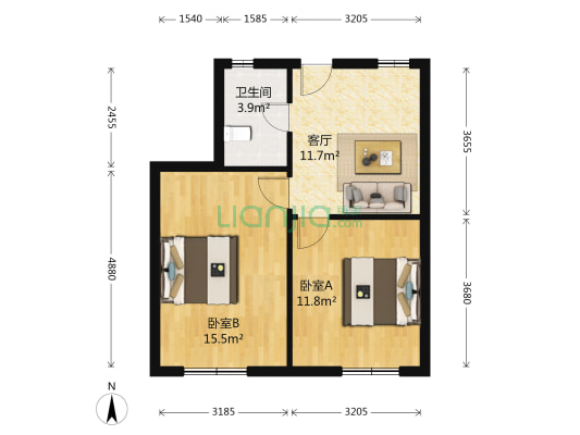 兰坪二村 2室1厅1卫 57平方