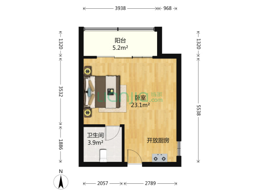 万振逍遥苑四期 1室0厅1卫 46平方
