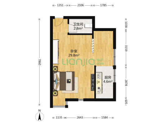 东御兰汀 1室0厅1卫 55平方