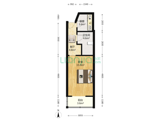 才华里 1室1厅1卫 40平方