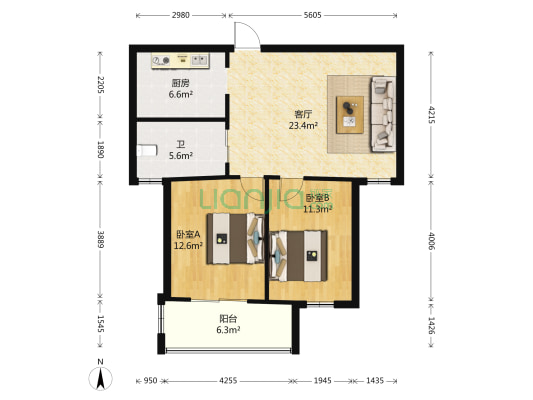 金邑华庭 2室1厅1卫 79平方