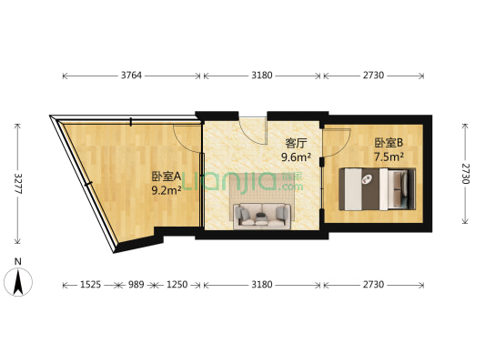 平安国际 2室1厅0卫 50平方
