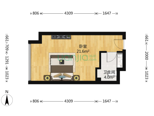 蓝光时代华章 1室0厅1卫 37平方