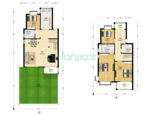 永盛蔚蓝海岸 4室1厅3卫 197平方