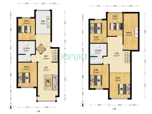九洲花园 6室2厅2卫 182平方