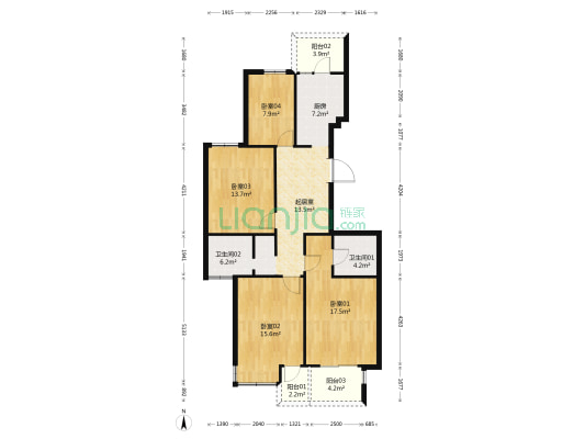 花园府 4室1厅2卫 120平方