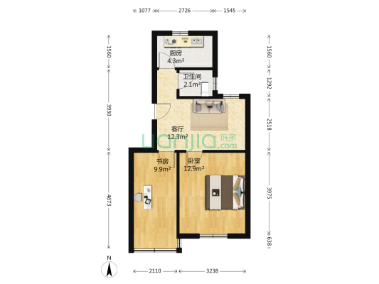 南湖瑶苑 2室1厅1卫 56平方