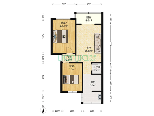 枣子巷13号 2室1厅1卫 60平方