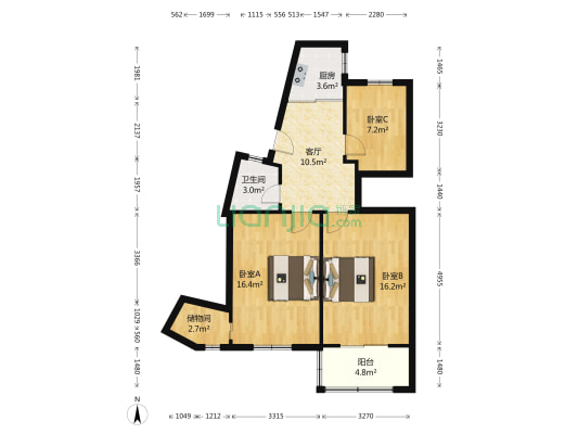 雨花新村二村 3室1厅1卫 75平方