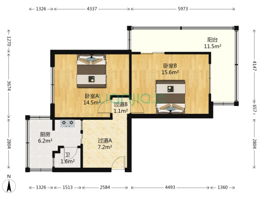 丹东街（民主广场） 2室0厅1卫 66平方