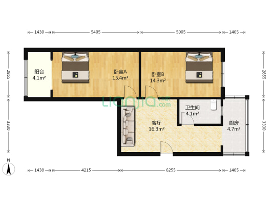 过街楼街125号 2室1厅1卫 64平方