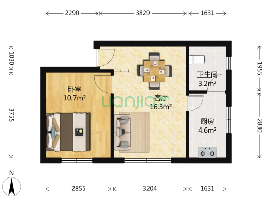 青森小区 1室1厅1卫 38平方