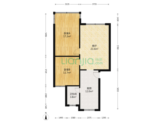 平安小区(云岩区) 2室1厅1卫 80平方