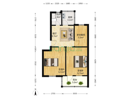 文卫路28号 3室1厅1卫 60平方