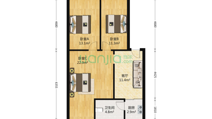 南明区花溪大道北段皂角井721号4幢3单元8层16号二手房实景图