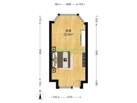 大连国际酒店 1室0厅0卫 77平方